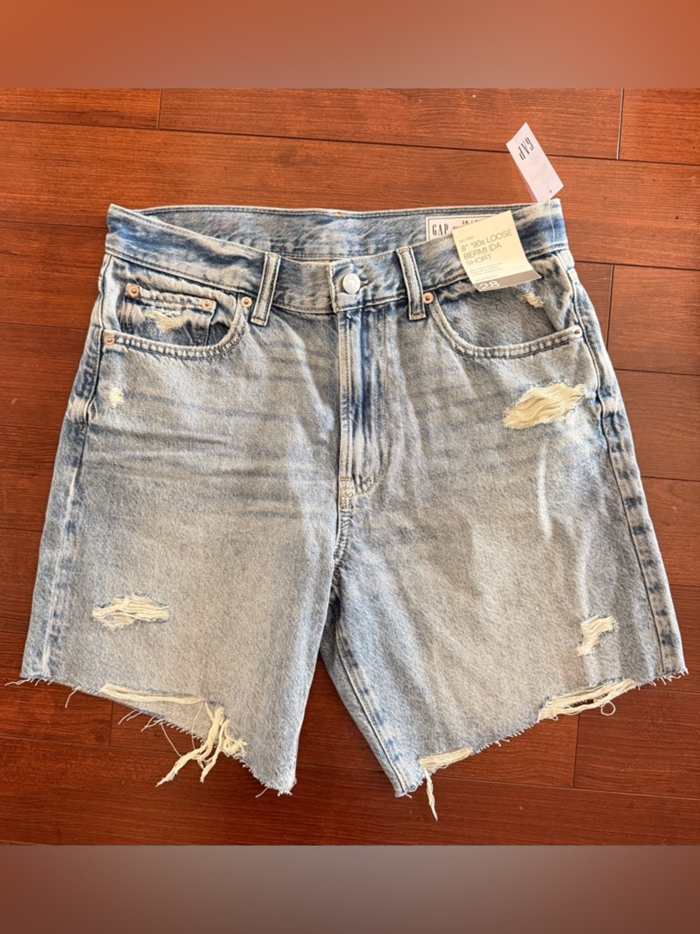 NWT GAP Light Blue Denim Loose Bermuda Shorts
